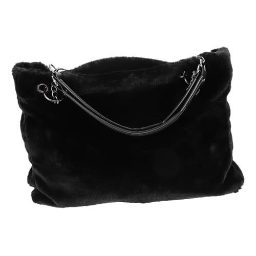 Sac fourre-tout peluche noir BESPORTBLE grand format décontracté pour femme
