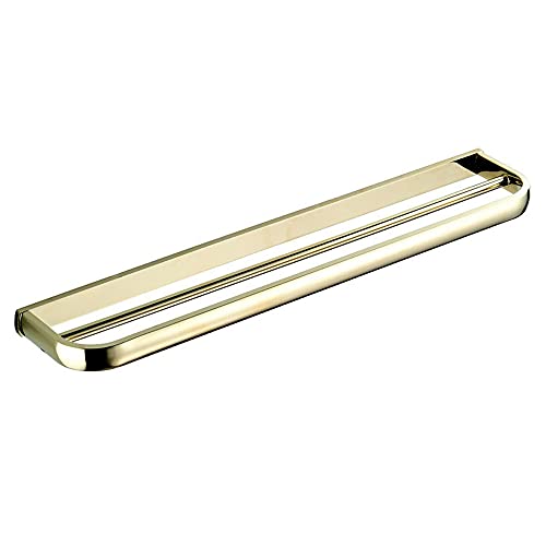 Toallero doble dorado de 22.4 pulgadas | Toallero doble inoxidable para baño y cocina | Toallero de pared | Elegante accesorio de ducha y baño