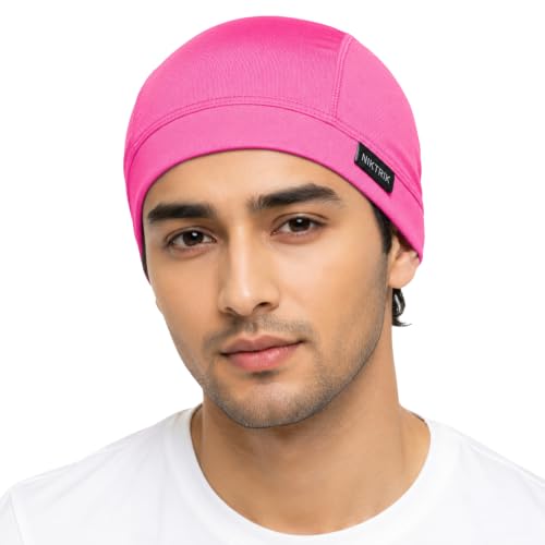 Image of Unisex Helmet Skull Cap for Bikers & Cyclists, Polyester Head Cap, Hair Inner Helmet Cap for Men, Sweat Cooling Beanie Cap, Skull Mask for Summer, Bike Accessories