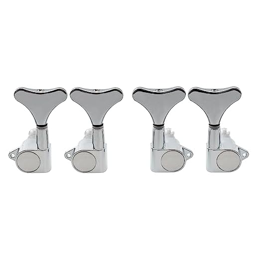 Musiclily 2L2R Bajo Clavijas de Afinación Clavijero de Repuesto para 4 Cuerdas Ibanez Style Bajo Eléctrico, Cromado