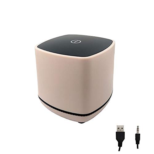 Accod Mini Desktop Speaker USB Powered and 3.5mm Audio Input Wired Computer Speaker Multimedia Desktop Speaker for PC/Smart Phone and Tablet Computer Compact Desktop PC Speaker (Rosegold)