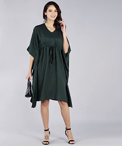 Image of SEREIN Women's Kaftan Dress (Kaftan Dress with Adjustable Waist String & v-Neck)
