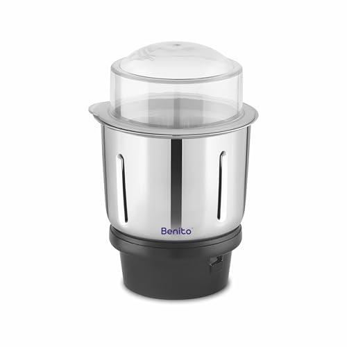 Image of Benito PRO Stainless Steel Chutney Jar(500ml) for Mixer Grinder - Compatible with 4-Teeth Coupler & Dual Locking System