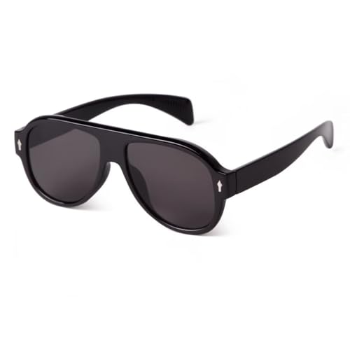 Retro Aviator Sunglasses for Women Men Trendy Vintage 70s Flat Top Plastic Oval Pilot Sun Glasses UV Protection Shades