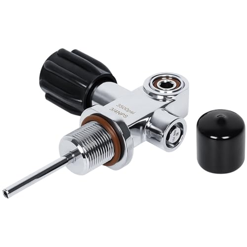 Chenxi Studio Válvulas cilíndricas para tanques de buceo, 3/4 pulgadas, 3500 PSI, adaptador de recarga de aire de conector rápido, adaptador de recarga de estación de llenado