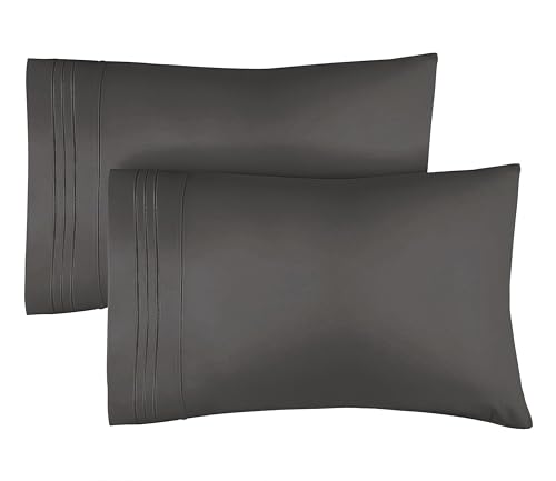 Standard Size Pillow Cases 2 Pack 50x75 cm, 100% Cotton 400 Thread Count, Open-End Design, Cooling & Breathable