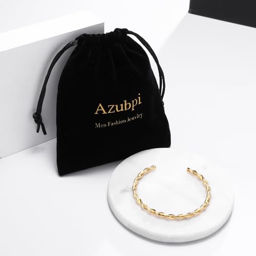 Pulsera abierta torcida ajustable 58mm acero inoxidable miniatura 5