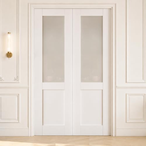 56x80 Interior Double Doors,Half Frosted Glass Doors,Room Door French Door