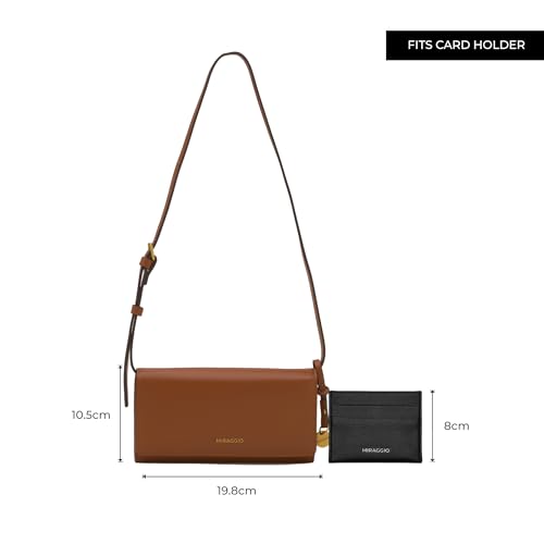 Image of Miraggio Carly Wallet with Adjustable & Detachable Strap | Two Main Compartments | 4 Card Slots | Women Wallets | Gift Items for Women (Tan)