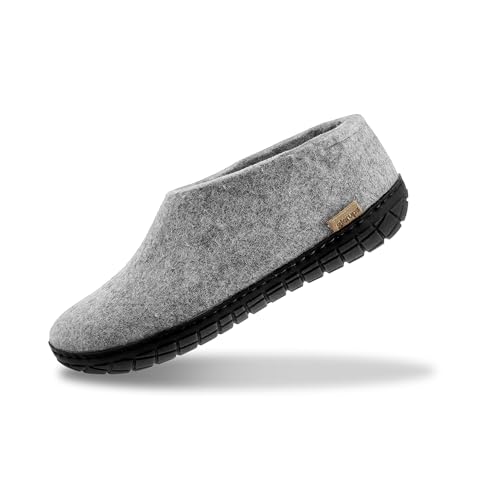 Image of Glerups 100% quality wool mix Shoe Slipper with rubber sole - Unisex