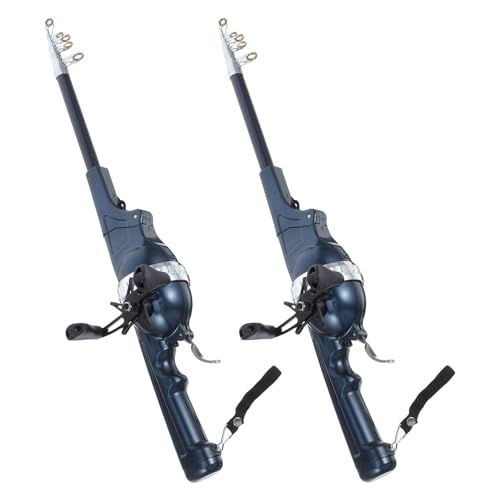 Canne à pêche pliable télescopique WOONEKY compacte 1,31m lot de 2