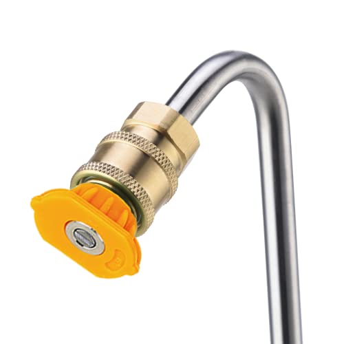 M MINGLE Stainless Steel Pressure Washer Gutter Cleaner Attachment, Angled Extension Wand for Gutter Cleaning, 5 Nozzle Tips, 1/4 Inch Quick Connect, 13 Inch - Thumbnail 5
