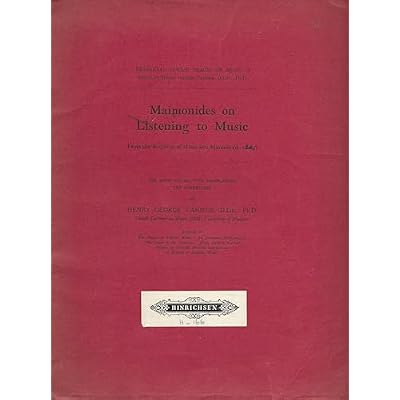 Maimonides on listening to music,