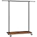 HOOBRO Portant à vêtements à roulettes, Télescopique, Capacité de Charge de 90 kg, Style Industriel, Marron Rustique EBF12LY01