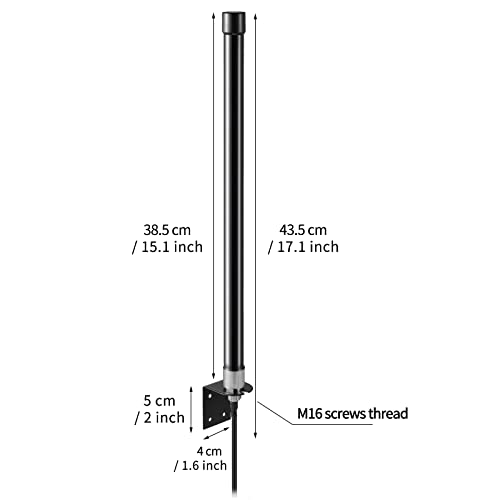 10dBi Outdoor Dual Band WiFi 2.4GHz 5GHz 5.8GHz RP-SMA SMA Male WiFi Fiberglass Antenna for PC Desktop Computer PCI-E WiFi Network Card USB WiFi Adapter Bluetooth Card Wireless Router, Eifagur