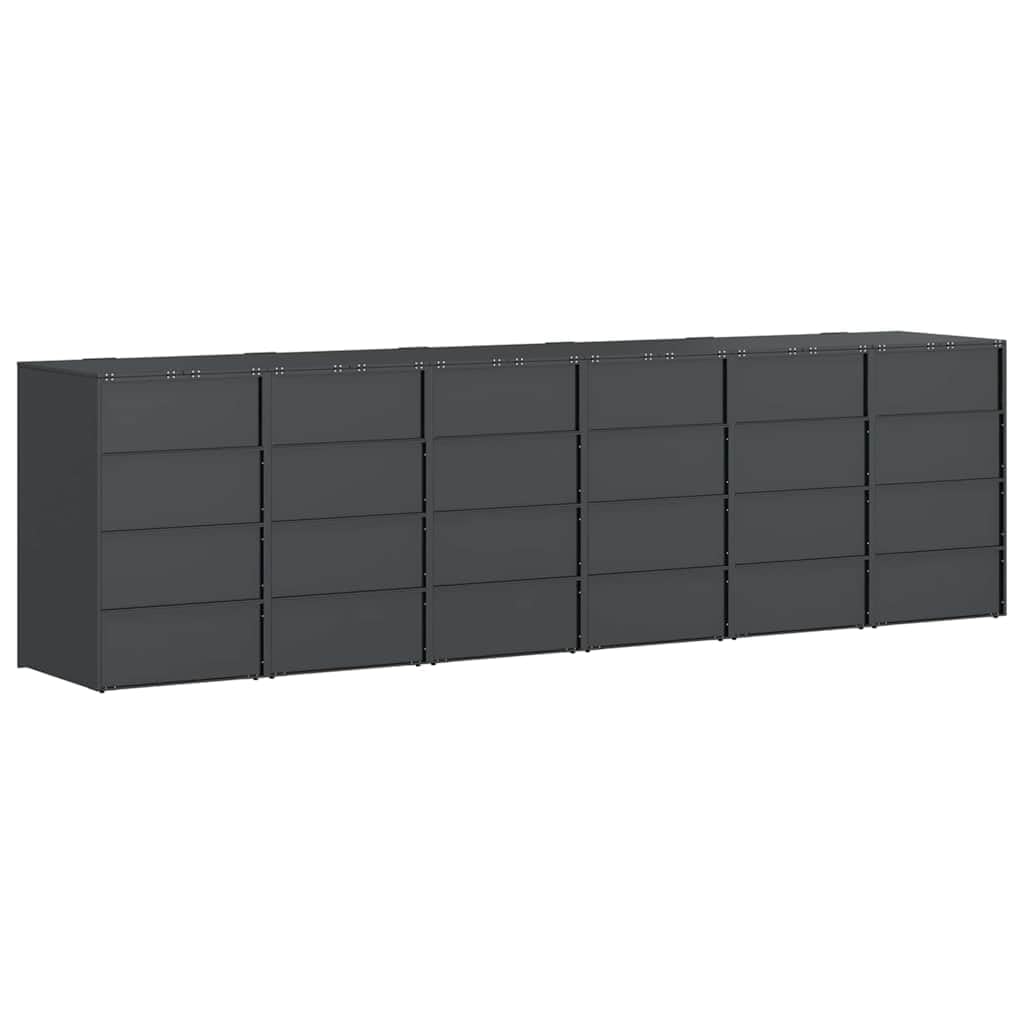 Genérico Almacenamiento de Cubos Wheelie para 3 Cubos Antracita,Productos del hogar,Accesorios para contenedores de residuos,Soportes para contenedores de residuos-3394772