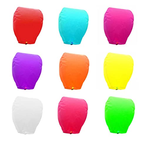 Lanterna chinesa voadora de céu 45 x 82 cm lanternas de papel para festa de casamento, nova A (20 unidades), multicolor