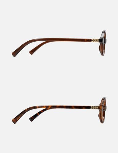 Image of Slocyclub 2 pack Oval Blue Light Blocking Glasses for Women | Filters harmful blue light, reduces eye strain, Vintage oval frame, Lightweight for daily wear