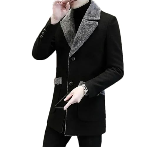Manteau mi-long en laine homme col revers veste longue automne hiver BK001