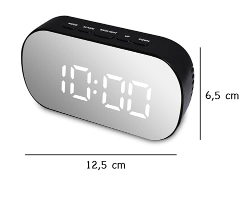 Relógio Despertador Digital De Mesa Para Quarto Escritório - Display LED com Temperatura Data - ECOM