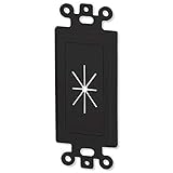 DATA COMM Electronics 45-0016-BK Décor Insert with Flexible Opening, Low Voltage, in Wall Plate Cable Pass Through, Conceals Up to 4 Cables, Cord Hider, Flush Mount for HDTV & AV Devices, Black