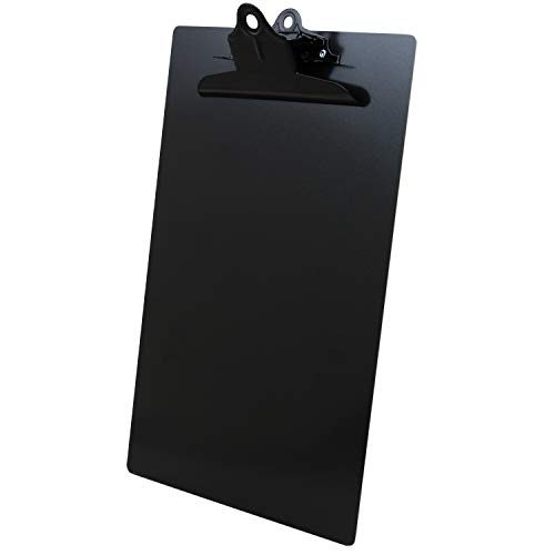 Saunders Prancheta de alumínio reciclado preta com clipe preto - 21,5 x 28 cm porta-documentos taman
