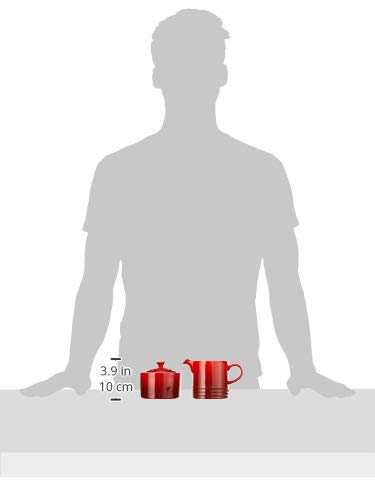 Le Creuset Stoneware Cream And Sugar, 2 Pc. Set, Cerise #TOP3