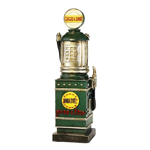 VANLAXY Retro Gasoline Gas Pump Coin Bank Piggy Saving Bank Fuel Pump Decorative Resin Vintage Collectible Figurine Sculpture