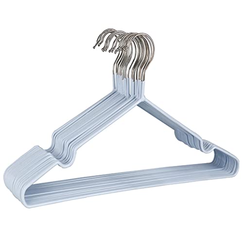 Cintres en métal avec revêtement en caoutchouc de qualité supérieure – Très résistants – Peu encombrants – Cintres pour penderie – Cintres fins et antidérapants en chrome