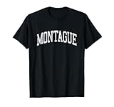 Montague NJ shirt - A simple slightly distressed basic old school college athletic dept sports style block letter design. Great Montague New Jersey gift idea or vacation souvenir keepsake. town, city & state. You will love and look great when you rep...
