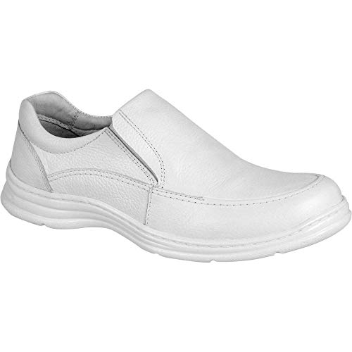 Sapato Masculino Confort Plus em Couro Bmbrasil Clean Liso 2711/05 Branco 39