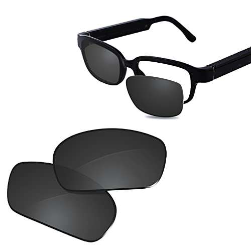 Glintbay 100% Precise-Fit Replacement Sunglass Lenses for Amazon Echo Frames (2nd Gen) 54mm - Polarized Advanced Black