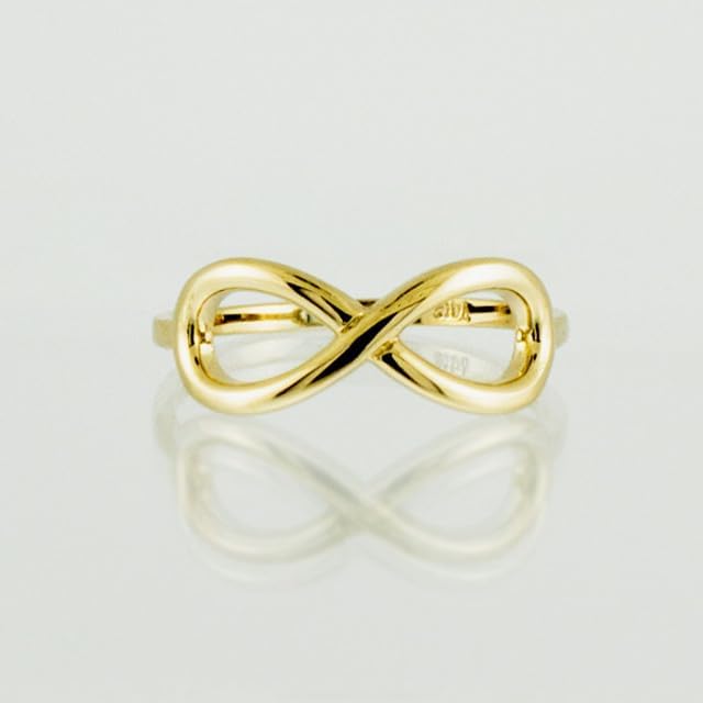 Classic Infinity Fine Ring Real Solid 10K Gold