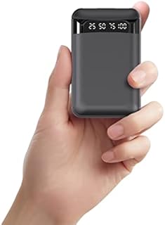 JVGoal Portable Charger 10000mAh, Small Power Bank with Dual USB Outputs, USB C input, LCD Digital Display External Battery Pack Compatible for iPhone, iPad, Huawei, Samsung, Xiaomi (Black)