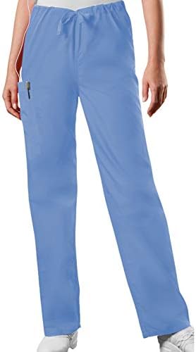 Cherokee Cargo Pant for Men and Women with Zip Fly Front and Adjustable Webbed Drawstring Plus Size 4100, 2XL, Ciel