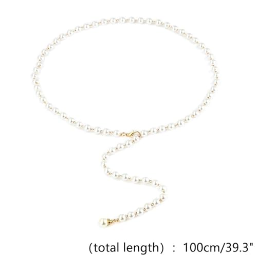 1PCS Women Belt Waistband White Chain All-Match Pendant(Gold)2