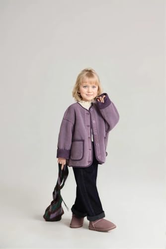 Girls Full Zip Fleece Jacket Sherpa Outwear Coat Fall Winter4