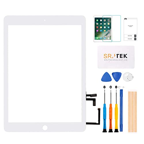 SRJTEK For iPad 5 9.7" 2017 A1822 A1823/ipad air 1st Gen A1474 A1475 A1476�����C���p�^�b�`�p�l��/�菑���p�l��/�^�b�`�X�N���[��(�z�[���{�g���Ȃ�)�O�ʃK���X�p�l�� �����L�b�g�iLC