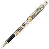 Cross Botanica Golden Magnolia Fountain Pen with Fine Solid 18K Gold/Rhodium Plated Nib (AT0646-1FF)