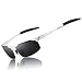 Produktbild RONSOU Herren Sport Al-Mg Polarisiert Sonnenbrille Unzerbrechlich zum Fahren Radfahren Angeln Golf silber rahmen/grau linse