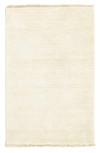 CarpetVista Alfombra Handloom Fringes, Pelo Corto, 80 x 120 cm, Rectangular, Moderna, Lana, Cocina, Salón, Comedor, Claro