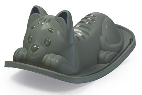 Smoby 830105 - Jouet à Bascule pour Chat Gris, Bascule monoplace Anti-UV, dès 18 Mois, fabriqué en Franrkijk