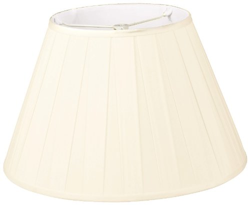 Royal Designs Wide Pleat Empire Designer Lamp Shade, Eggshell, 6.5 x 12 x 8