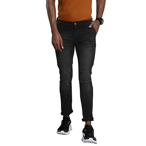 Image of The Indian Garage Co Men Slim Fit Solid Mid-Rise Stretchable Jeans