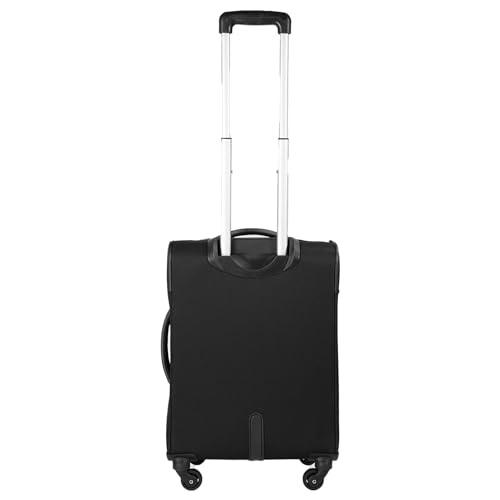 Image of American Tourister Apolo 58 cms Cabin Polyester Soft Sided 4 Spinner Wheels Luggage /Suitcase /Trolley Bag (Black)