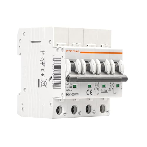 Disjoncteur miniature solaire 2P DC 1000V 63A pour installation photovoltaïque EKM1-63HDC