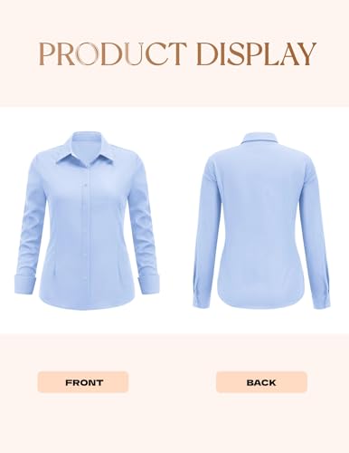 Image of IN'VOLAND Women Plus Size Button Down Shirts Long Sleeve Office Work Blouse