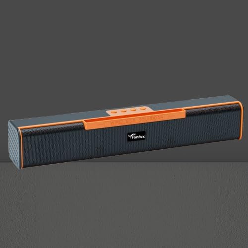 Wireless Soundbar, Bluetooth Speaker, Black, Compact Design for TV and Home Audio (Orange)-image-17
