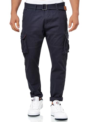 Indicode Herren Mathen Cargohose aus 98% Baumwolle inkl. Gürtel | Cargo...