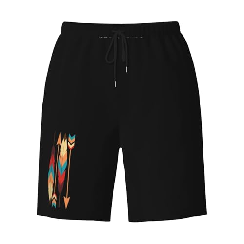 Native American Feather Men's Quick-Dry Board Shorts 7" - Swim Trunks Summer Hawaii Beach3